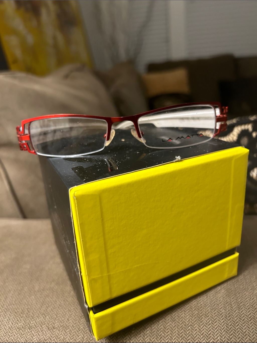 Lamatta Red Semi-Rimless Reading Glasses